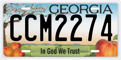 GA license plate CCM2274