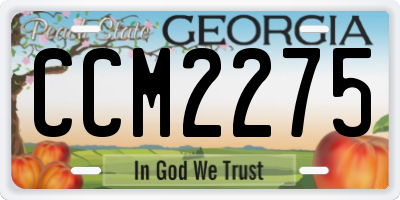 GA license plate CCM2275