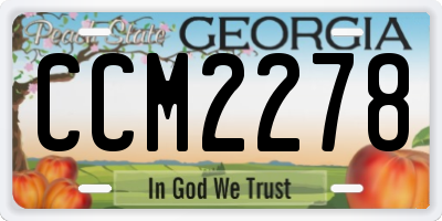 GA license plate CCM2278