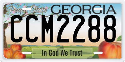 GA license plate CCM2288