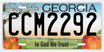 GA license plate CCM2292