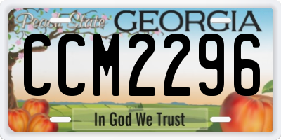 GA license plate CCM2296