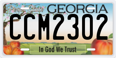 GA license plate CCM2302