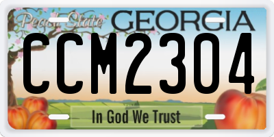 GA license plate CCM2304