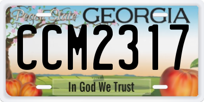 GA license plate CCM2317