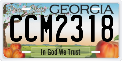 GA license plate CCM2318