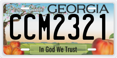 GA license plate CCM2321