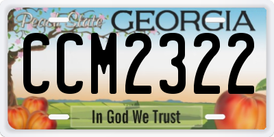 GA license plate CCM2322