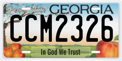 GA license plate CCM2326