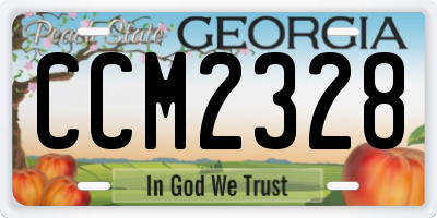 GA license plate CCM2328
