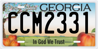 GA license plate CCM2331
