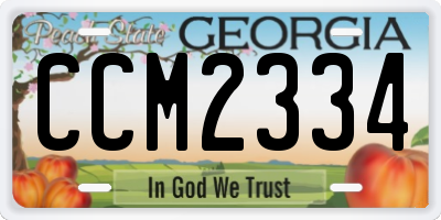 GA license plate CCM2334