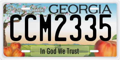 GA license plate CCM2335