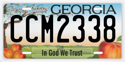 GA license plate CCM2338