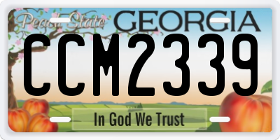 GA license plate CCM2339