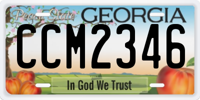 GA license plate CCM2346