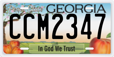 GA license plate CCM2347