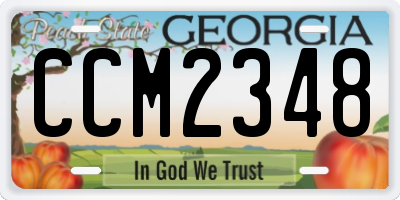 GA license plate CCM2348