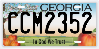 GA license plate CCM2352