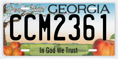 GA license plate CCM2361