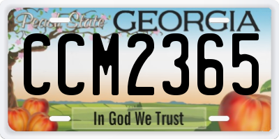GA license plate CCM2365