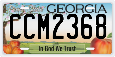 GA license plate CCM2368