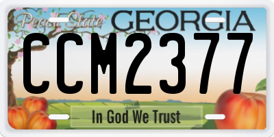 GA license plate CCM2377