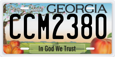 GA license plate CCM2380