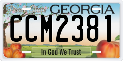GA license plate CCM2381