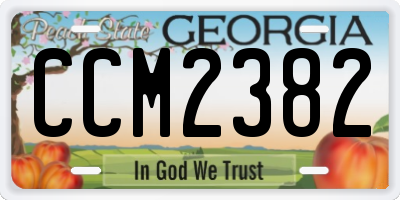 GA license plate CCM2382