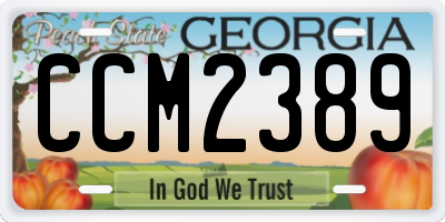 GA license plate CCM2389