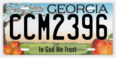 GA license plate CCM2396