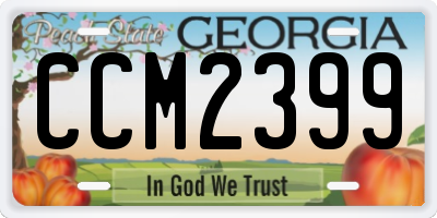 GA license plate CCM2399