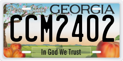 GA license plate CCM2402
