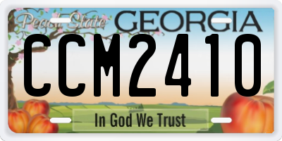 GA license plate CCM2410