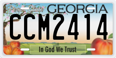 GA license plate CCM2414