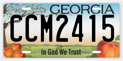 GA license plate CCM2415