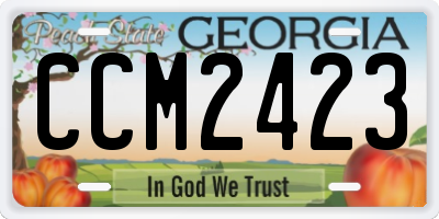 GA license plate CCM2423
