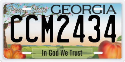 GA license plate CCM2434