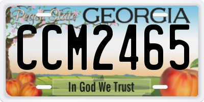 GA license plate CCM2465