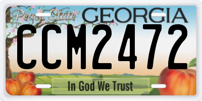 GA license plate CCM2472