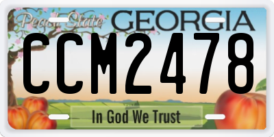 GA license plate CCM2478