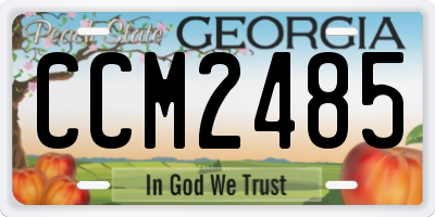 GA license plate CCM2485