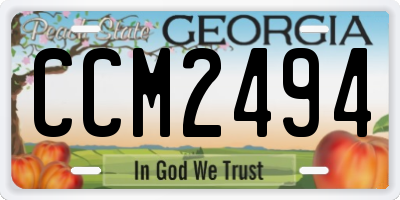 GA license plate CCM2494