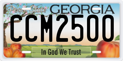 GA license plate CCM2500