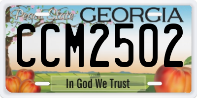 GA license plate CCM2502