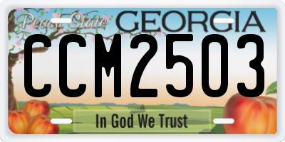 GA license plate CCM2503