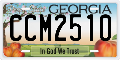 GA license plate CCM2510