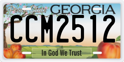 GA license plate CCM2512