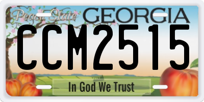 GA license plate CCM2515